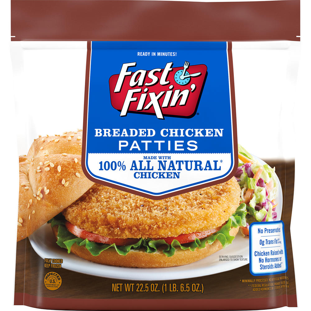 Fast Fixin' Frozen Chicken Breast Patties, 22.5 oz