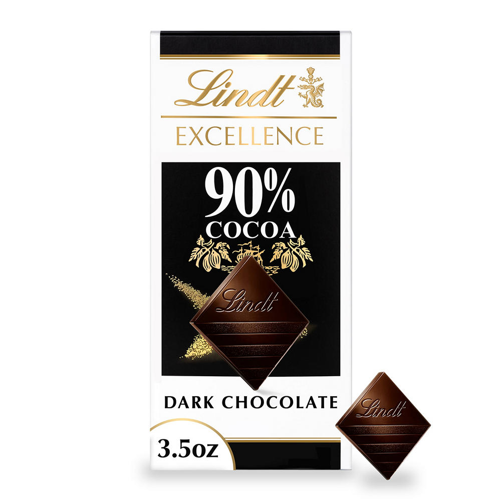 Lindt Excellence 90% Cocoa Dark Chocolate Bar, 3.5 oz