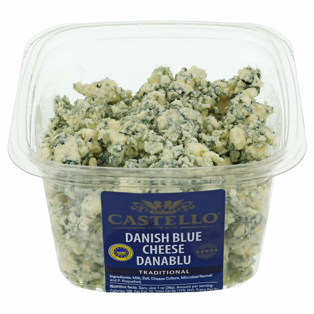 Castello Danish Blue Blue Cheese Crumbles, Avg. 0.45 lb