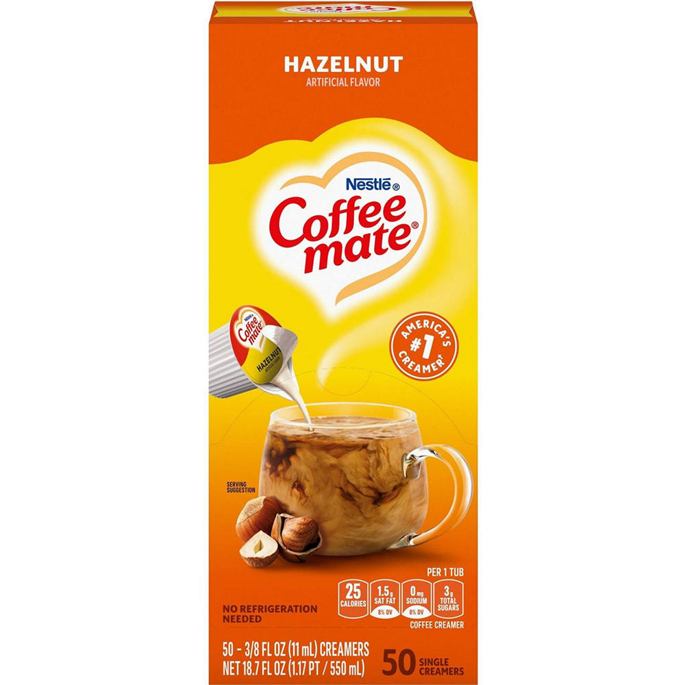 Nestle Coffee Mate Liquid Coffee Creamer Singles - Hazelnut, 50 ct