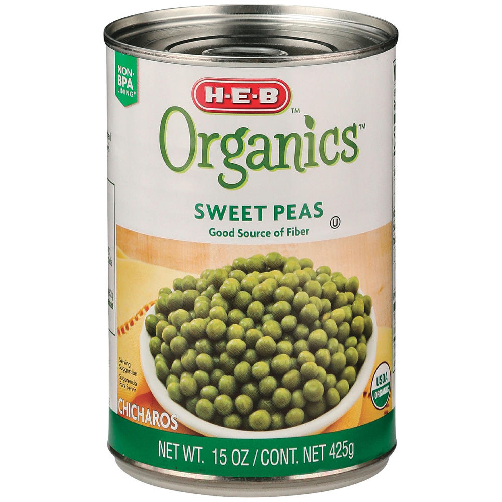 H-E-B Organics Sweet Peas, 15 oz