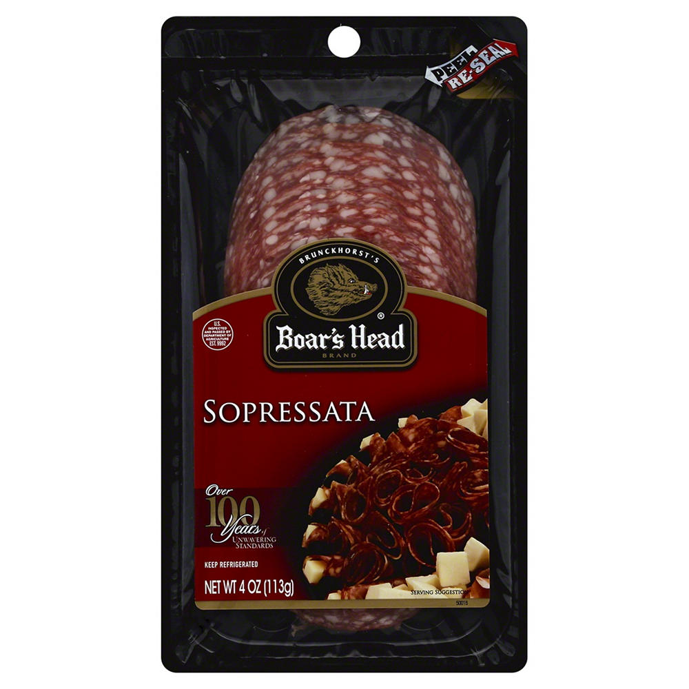Boar's Head Sliced Sopressata, 4 oz