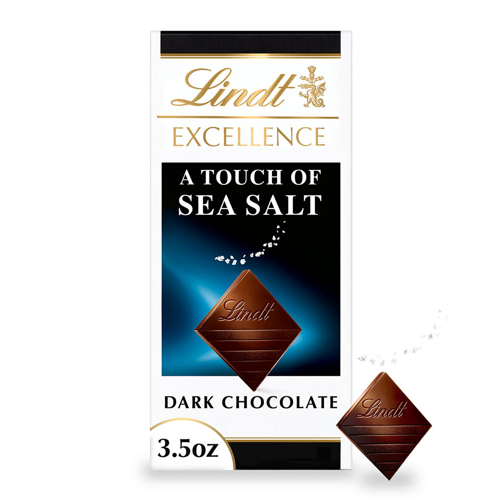 Lindt Excellence A Touch of Sea Salt Dark Chocolate Bar, 3.5 oz