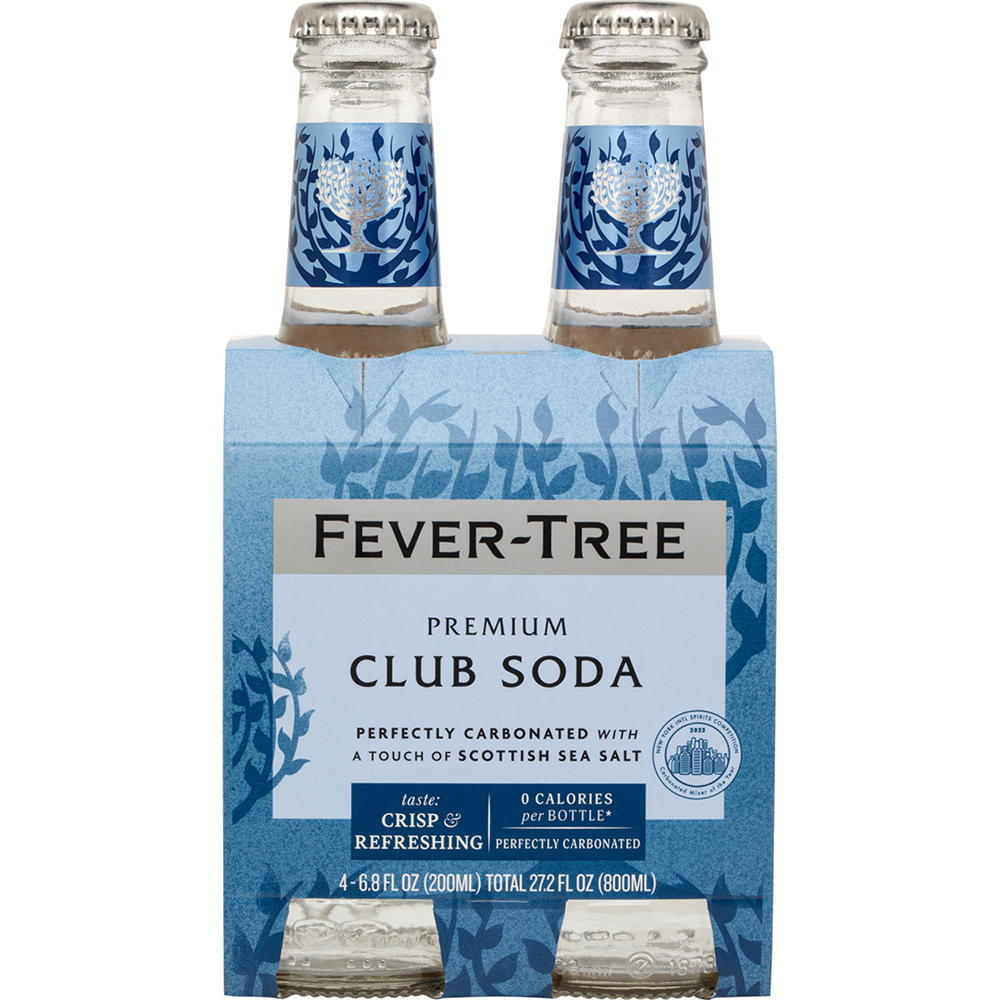 Fever-Tree Premium Club Soda 4 pk Bottles, 6.8 oz