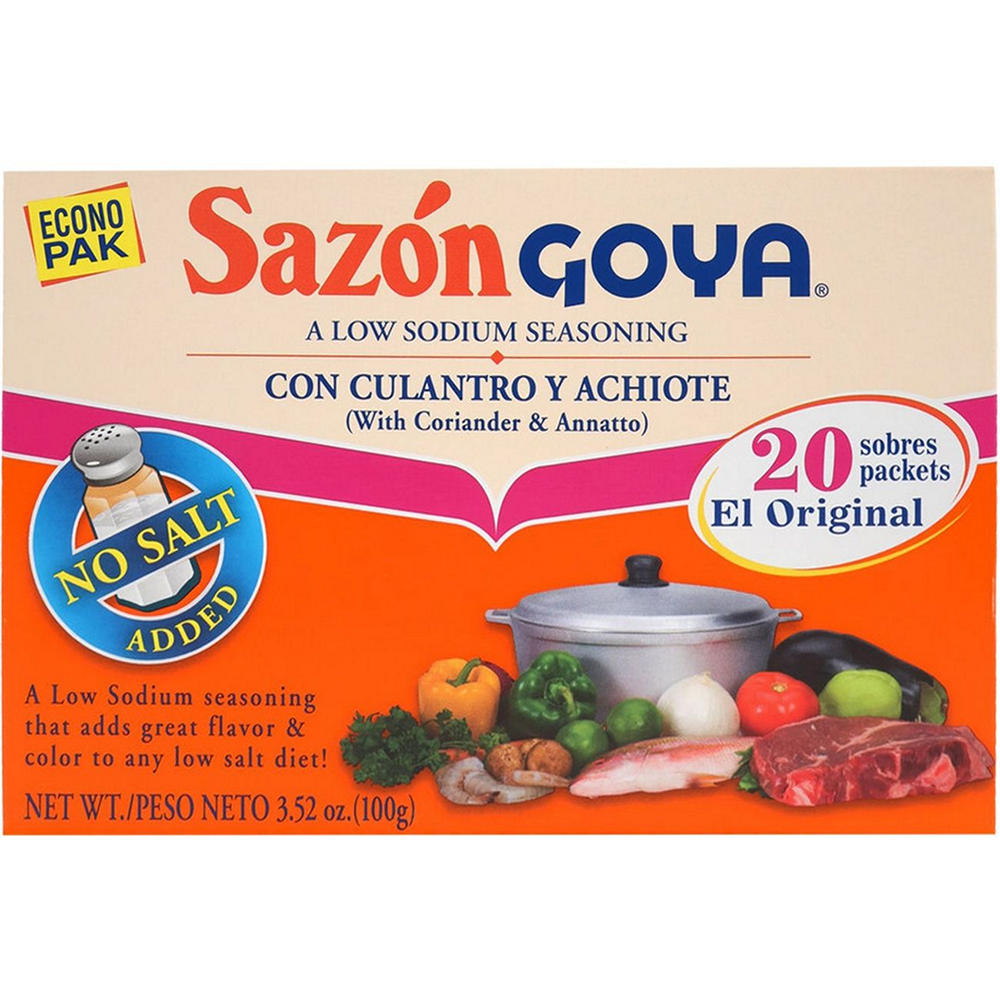 Goya Sazón Coriander & Annatto Low Sodium Seasoning, 3.52 oz