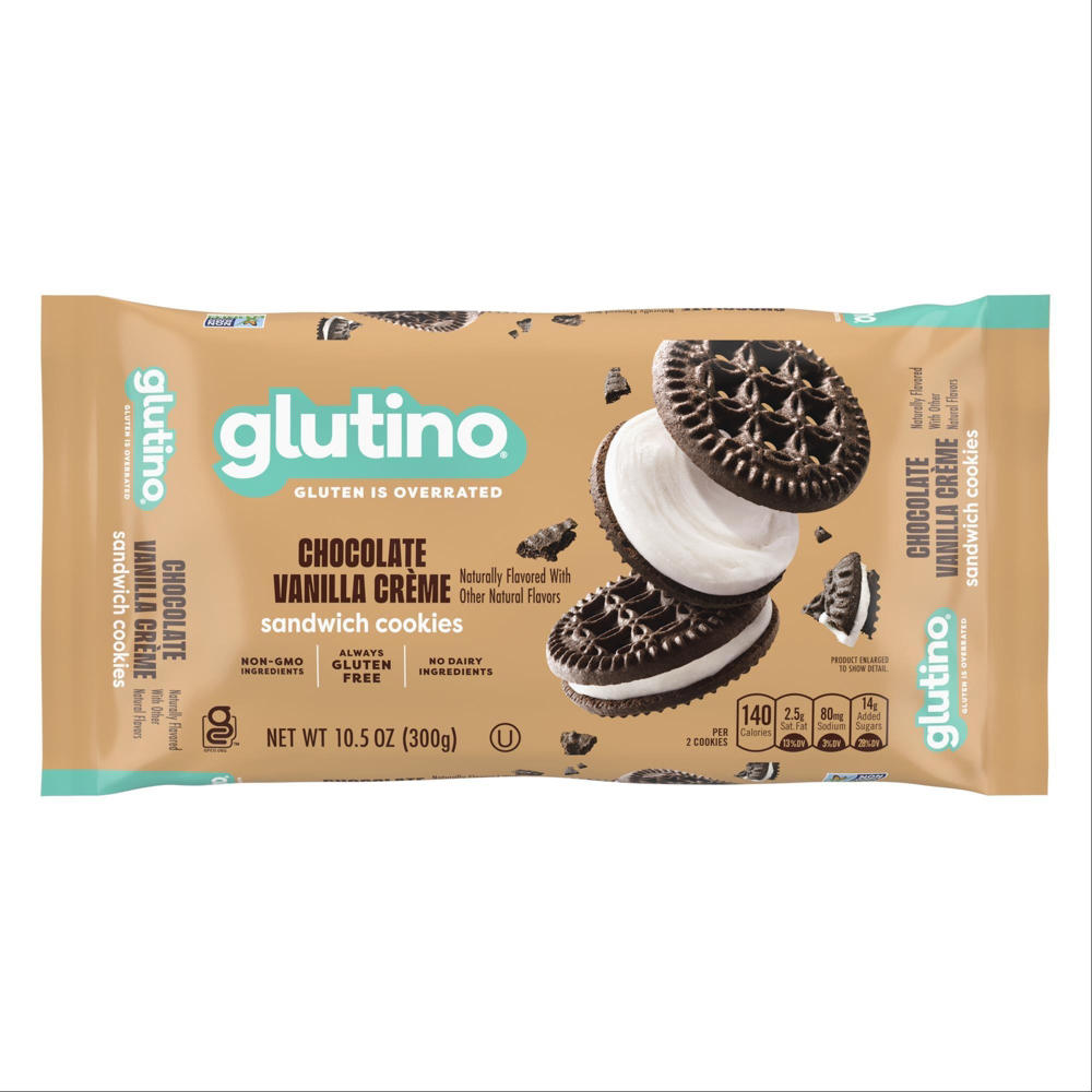 Glutino Gluten Free Chocolate Vanilla Creme Cookies, 10.5 oz