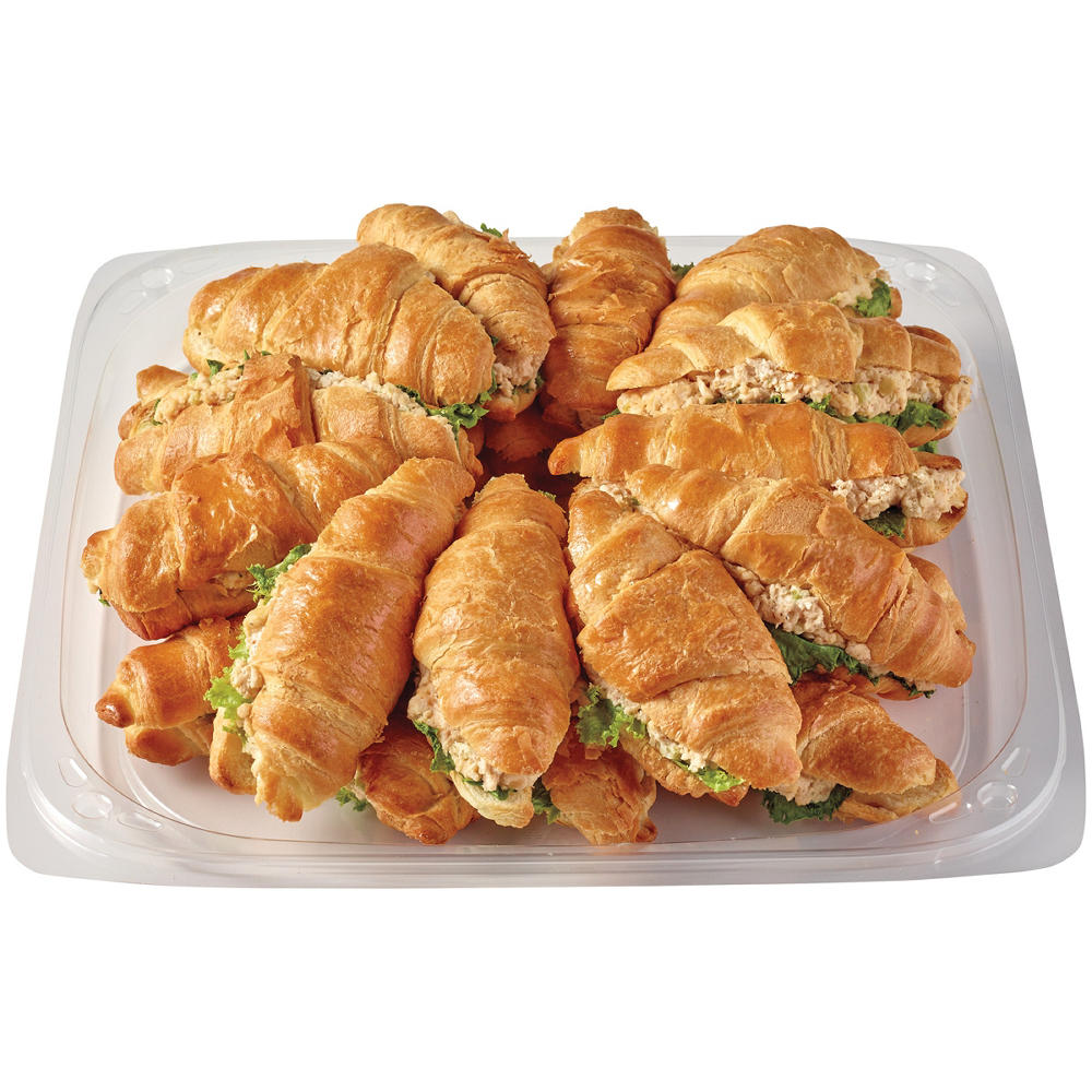 H-E-B Deli Large Party Tray - Rotisserie Chicken Salad Croissant Sandwiches, 24 ct