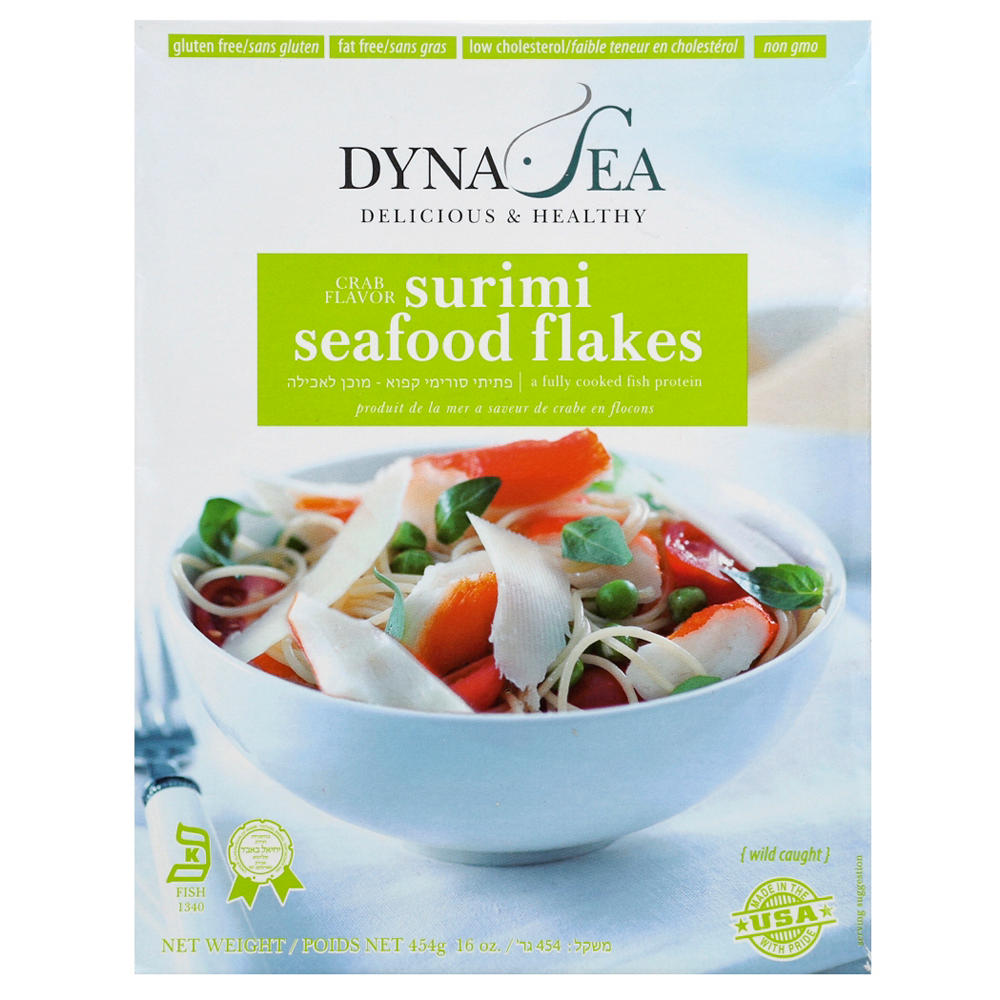 Dyna Sea Kosher Crab Flavor Surimi Seafood Flakes, 16 oz
