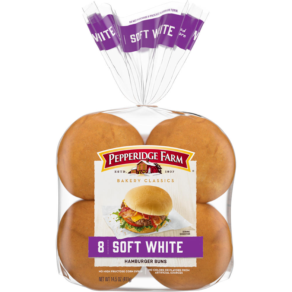 Pepperidge Farm Soft White Hamburger Buns, 14.5 oz