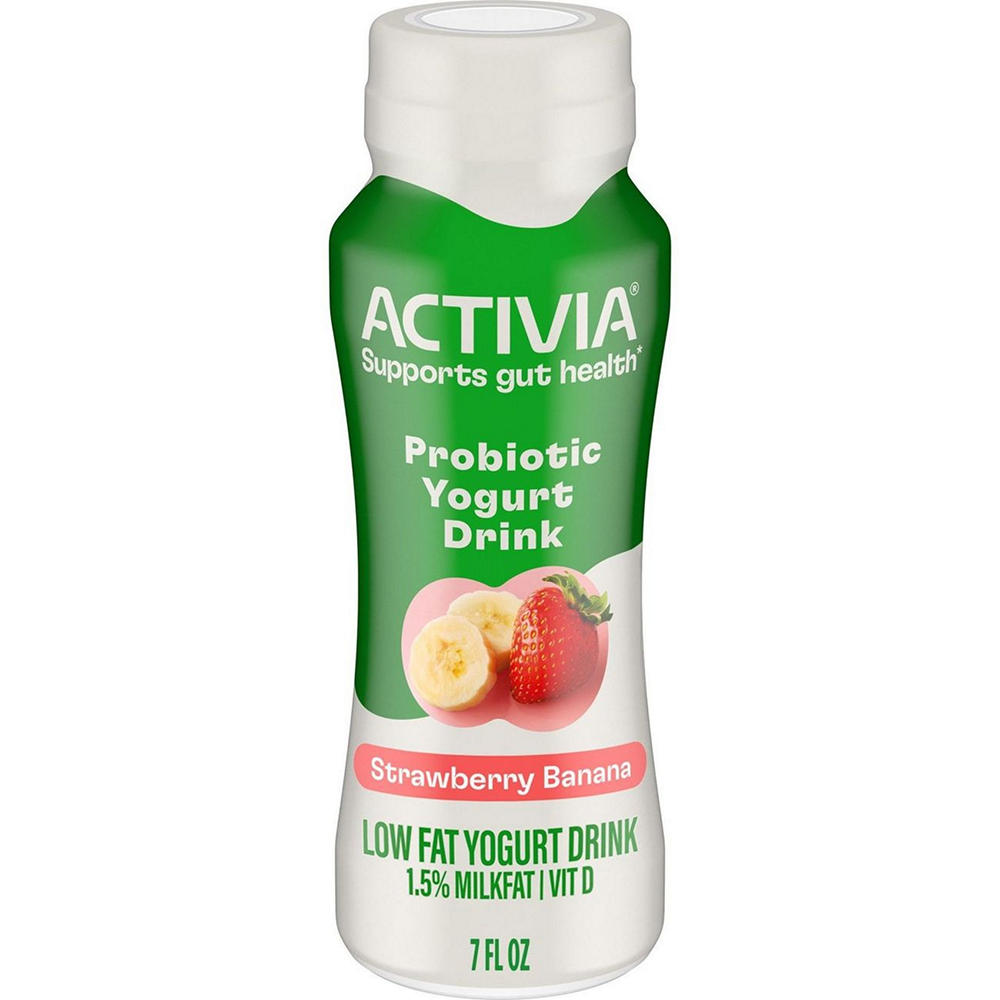 Activia Probiotic Strawberry Banana Dairy Drink, 7 oz