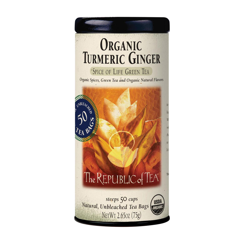 The Republic of Tea Organic Turmeric Ginger Green, 50 ct