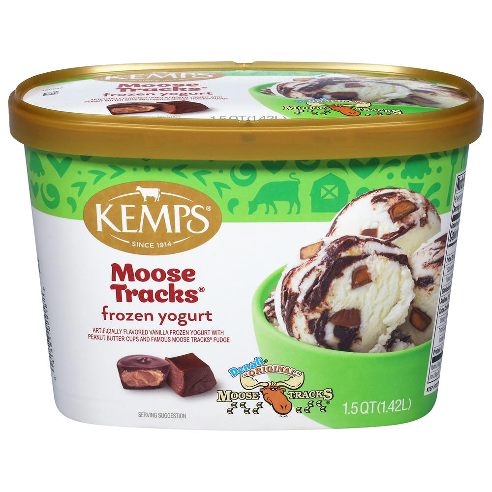 Kemps Moose Tracks Frozen Yogurt, 1.5 qt