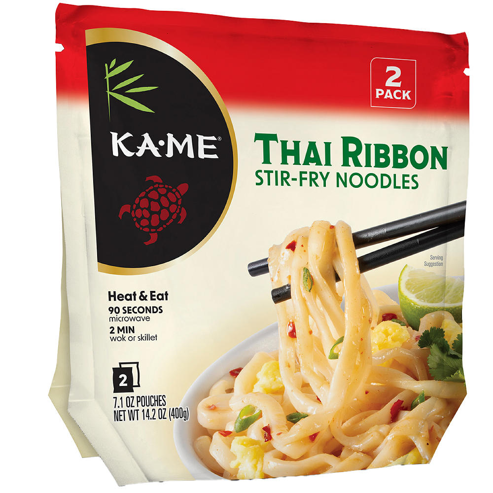 KA ME Thai Ribbon Stir Fry Noodles Packs, 2 ct
