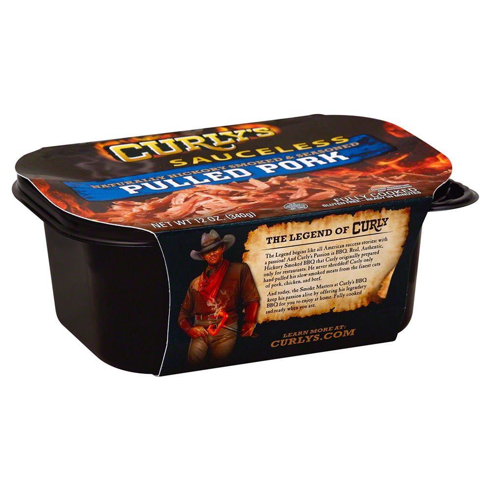 Curly's Sauceless Hickory Smoked and Seasoned Pulled Pork, 12 oz