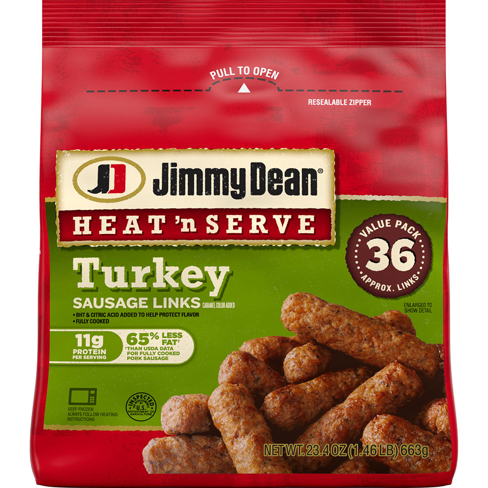 Jimmy Dean Heat 'N Serve Frozen Turkey Sausage Links, 36 ct