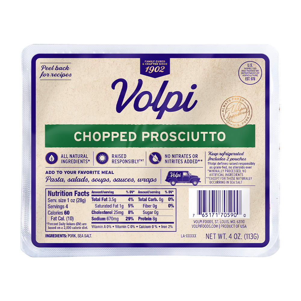 Volpi Chopped Prosciutto, 4 oz