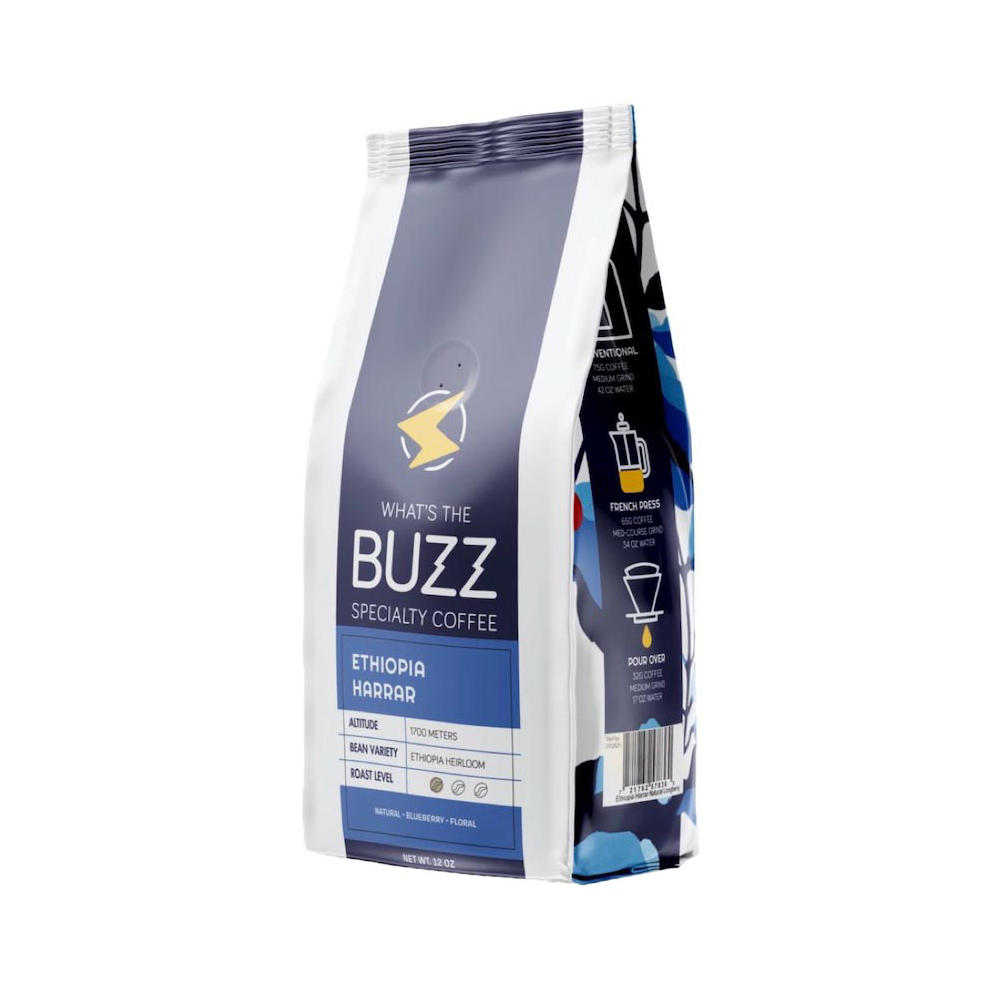 What's the Buzz Ethiopian Harrar Light Roast Whole Bean Coffee, 12 oz