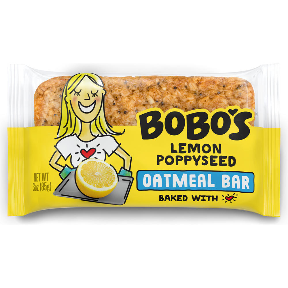 Bobo's Oatmeal Bar - Lemon Poppyseed, 3 oz