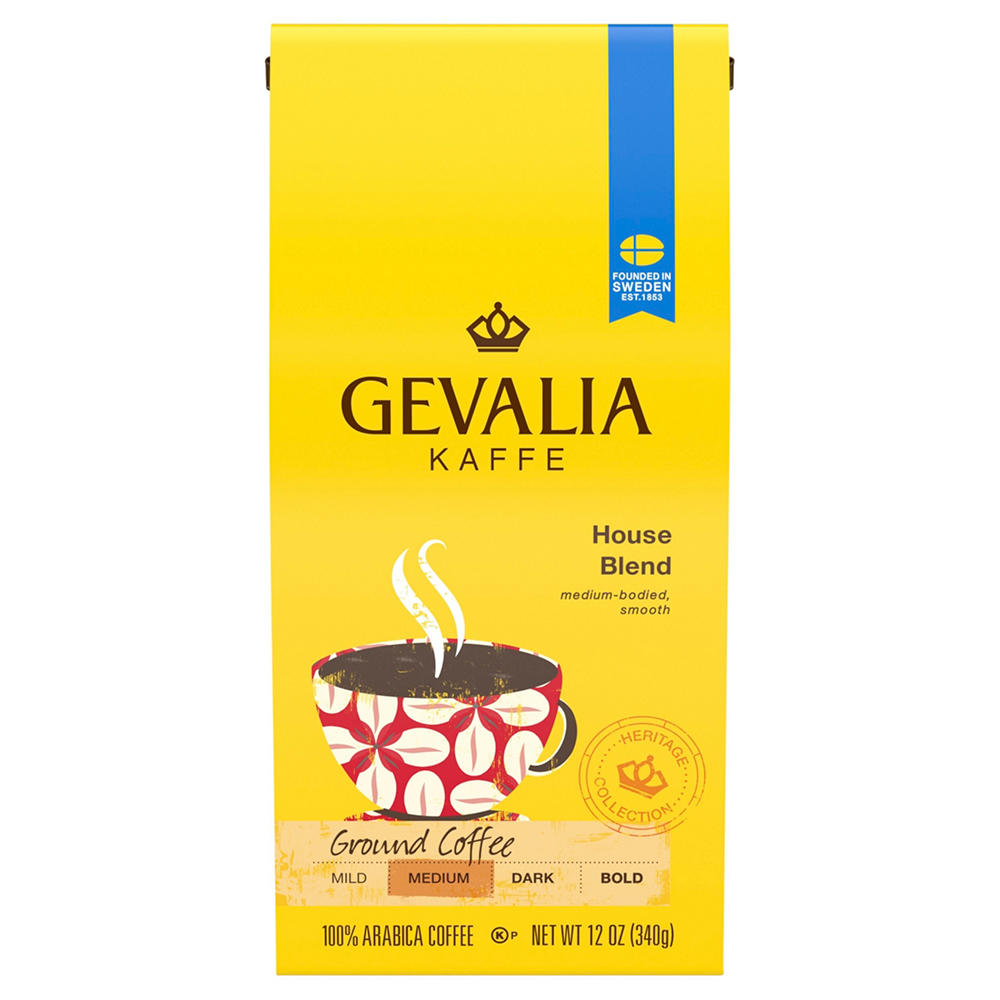 Gevalia House Blend Medium-Dark Roast Ground Coffee, 12 oz
