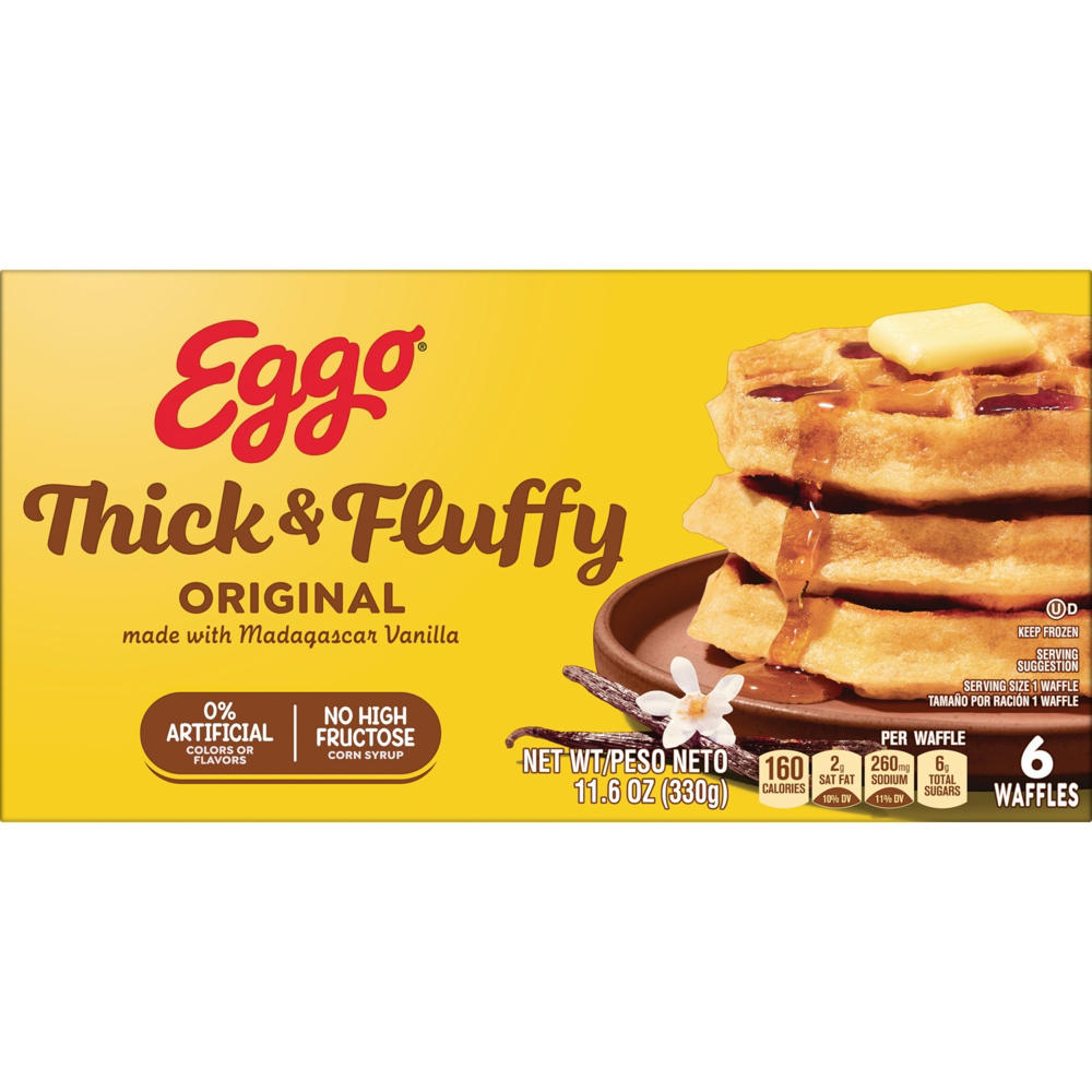 Eggo Thick & Fluffy Frozen Waffles - Original, 6 ct