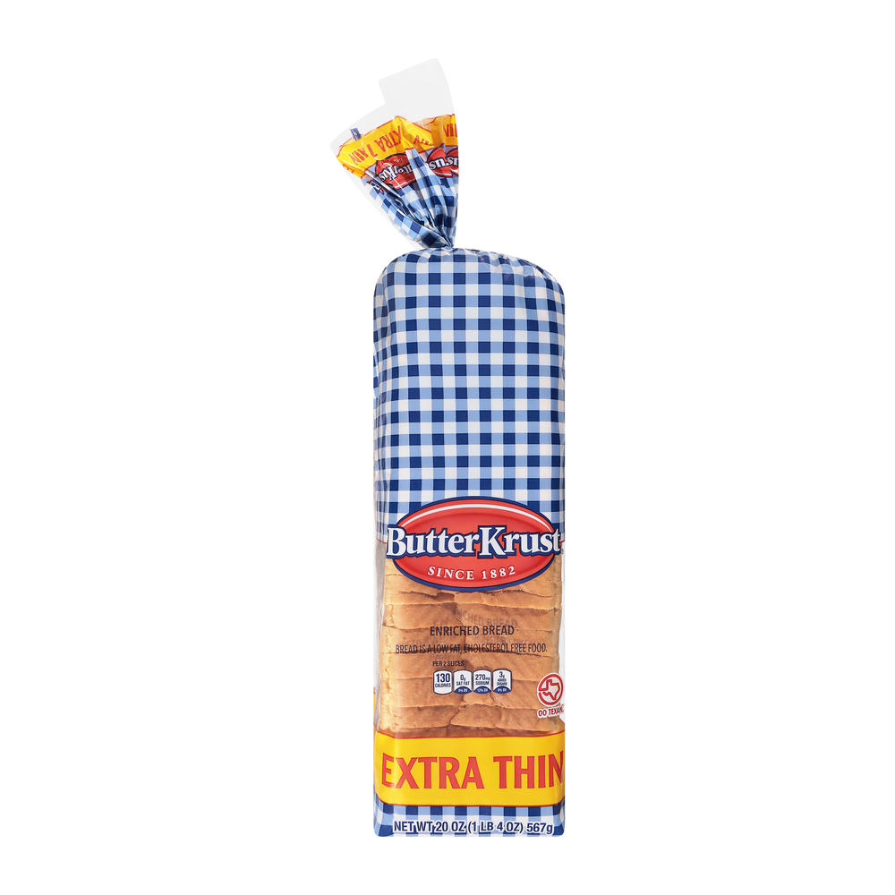 ButterKrust Extra Thin Enriched White Sliced Bread, 20 oz