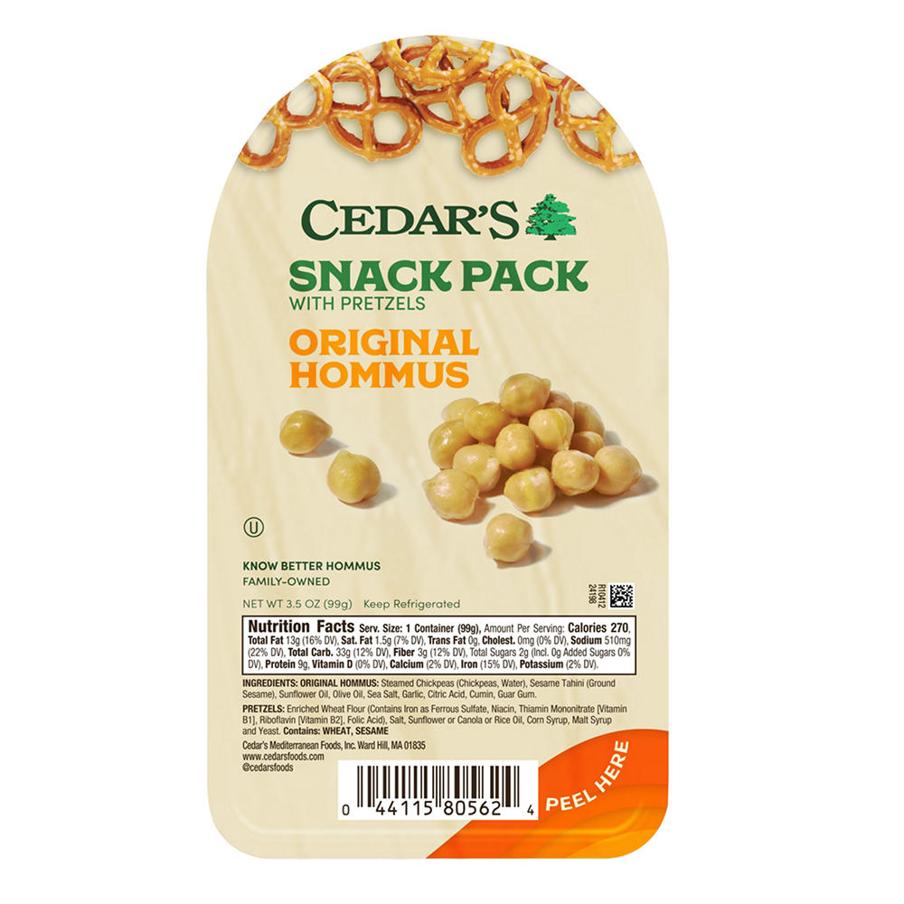 Cedar's Snack Pack - Original Hommus with Pretzels, 3.5 oz