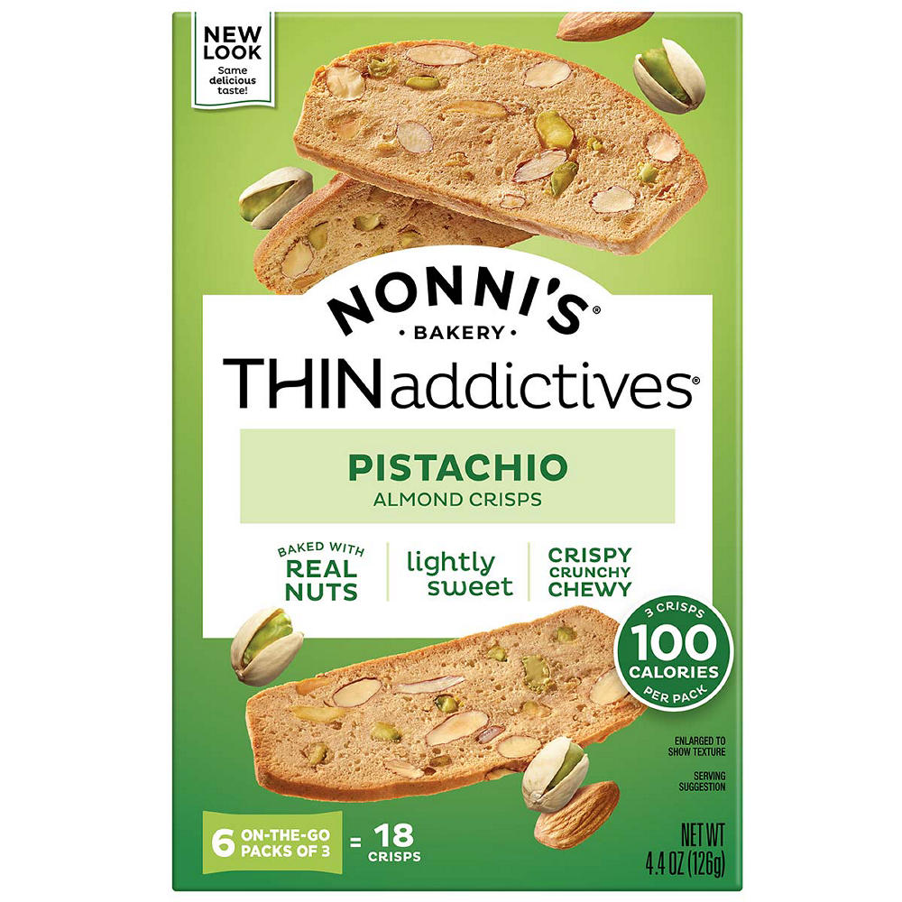 Nonni's Thin Addictives Pistachio Almond Crisps, 4.4 oz