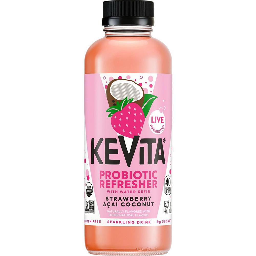 KeVita Strawberry Acai Coconut Sparkling Probiotic Drink, 15.20 fl oz