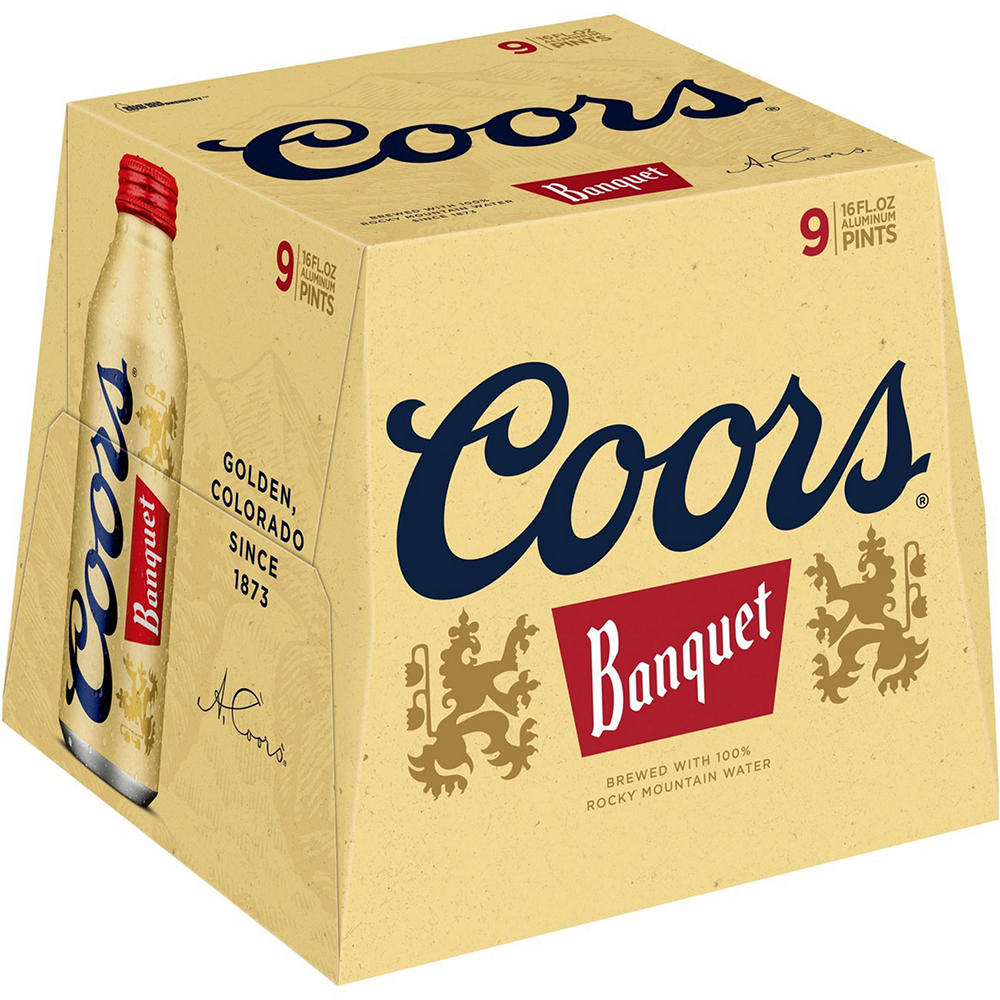 Coors Banquet Beer 9 pk Aluminum Bottles, 16 oz