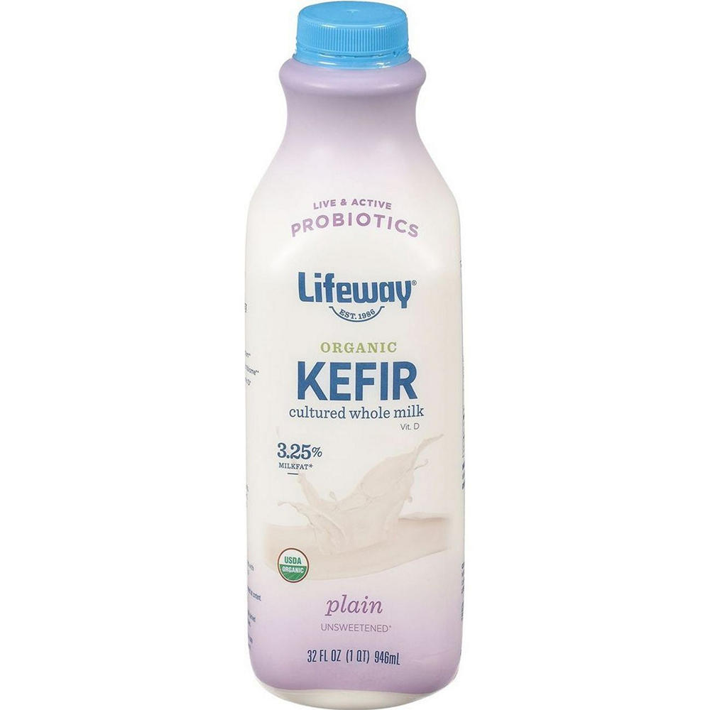 Lifeway Organic Plain Unsweetened Whole Milk Kefir, 1 qt
