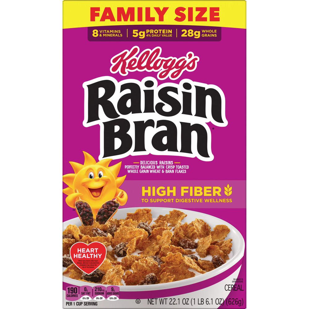 Kellogg's Raisin Bran Original Cold Breakfast Cereal, 22.1 oz