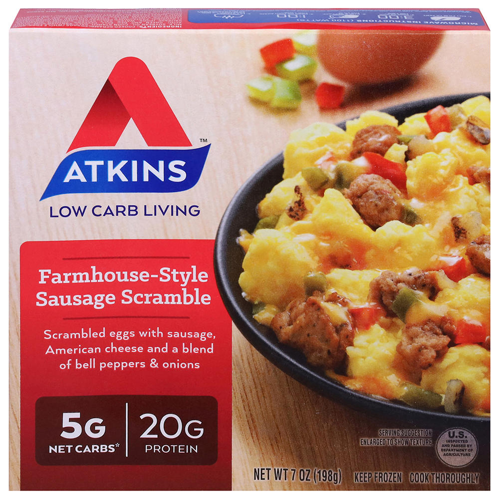 Atkins Low Carb Living Farmhouse-Style Sausage Scramble Frozen Meal, 7 oz