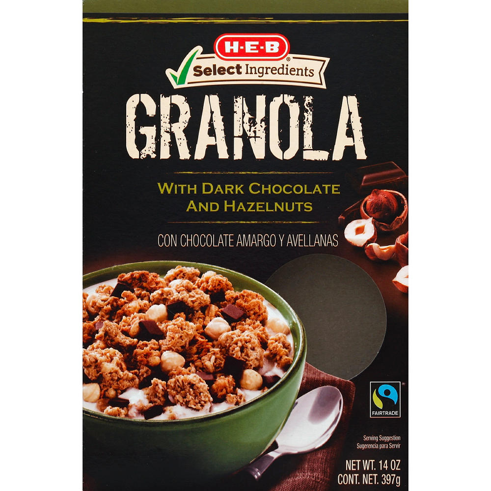 H-E-B Dark Chocolate & Hazelnut Granola, 14 oz