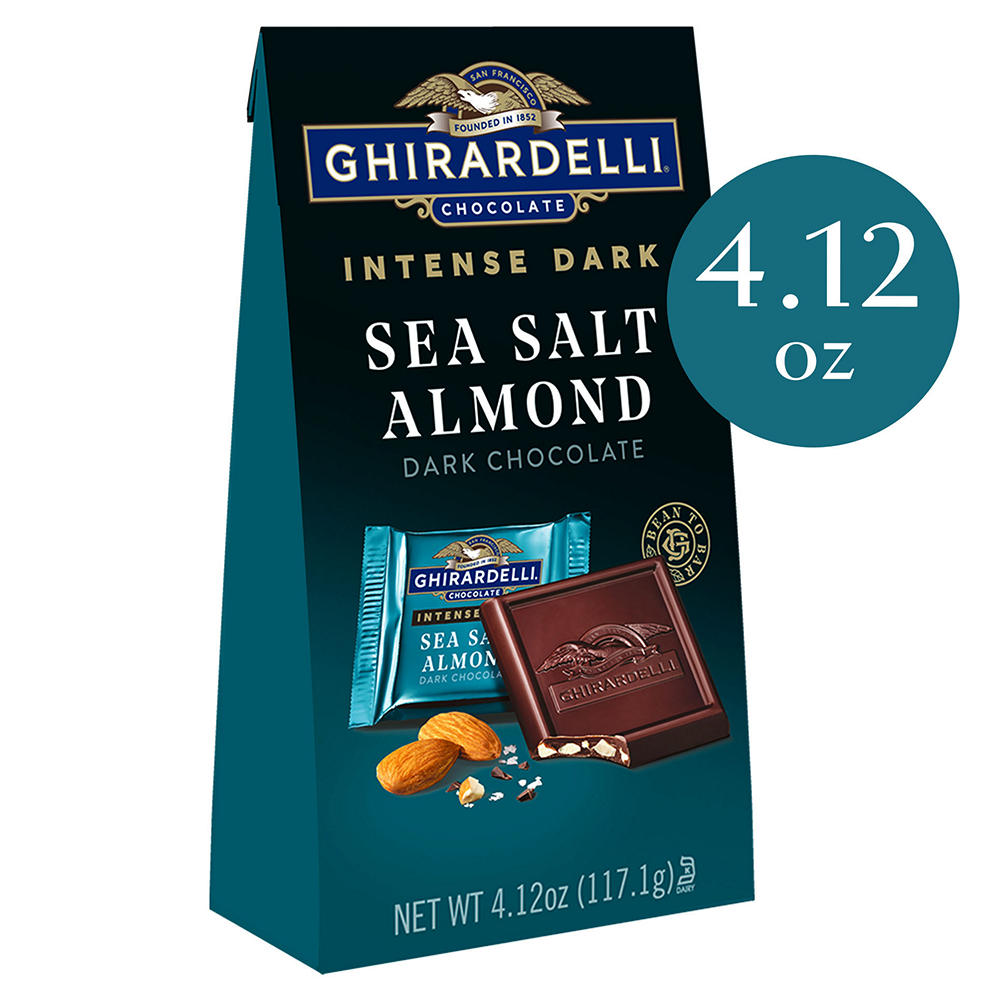 Ghirardelli Sea Salt Almond Dark Chocolate Squares, 4.12 oz