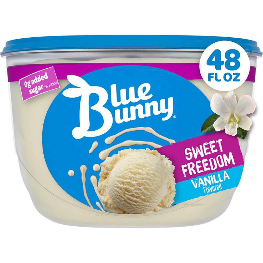 Blue Bunny Sweet Freedom No Added Sugar Vanilla Reduced Fat Ice Cream, 48 oz