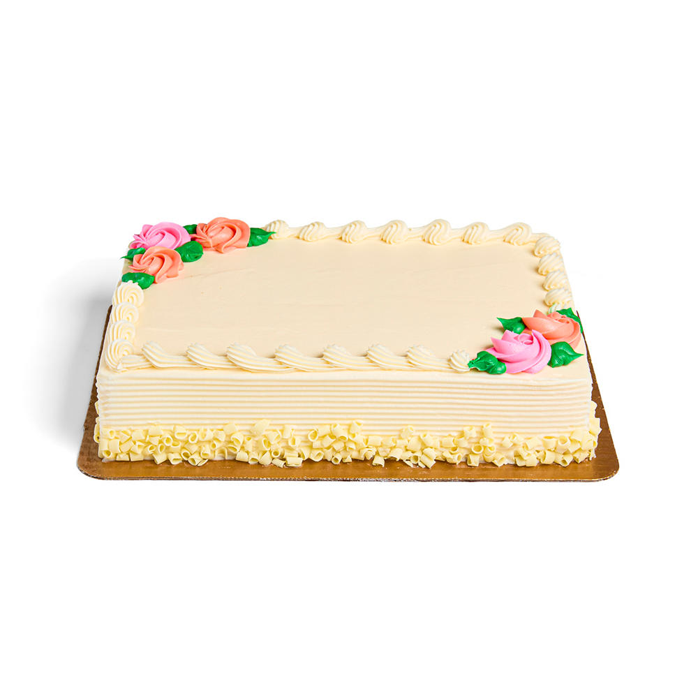 H-E-B Bakery French Buttercream White Cake, 1/4 Sheet