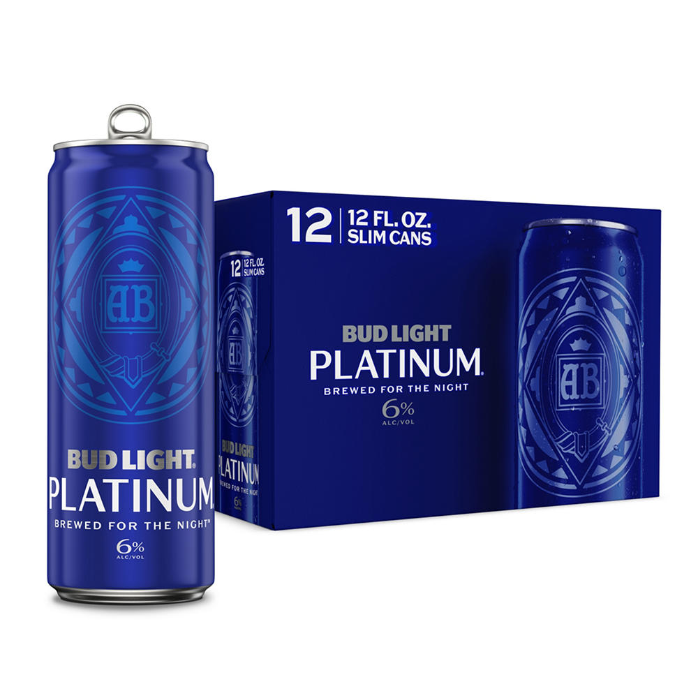 Bud Light Platinum American Lager Beer Cans, 12 pack, 12 oz