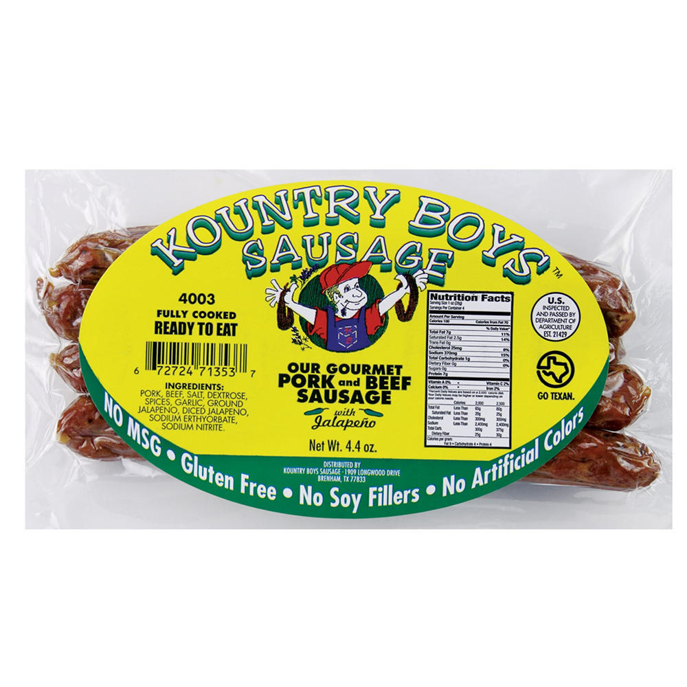 Kountry Boys Sausage Dried Pork and Beef, 4.4 oz