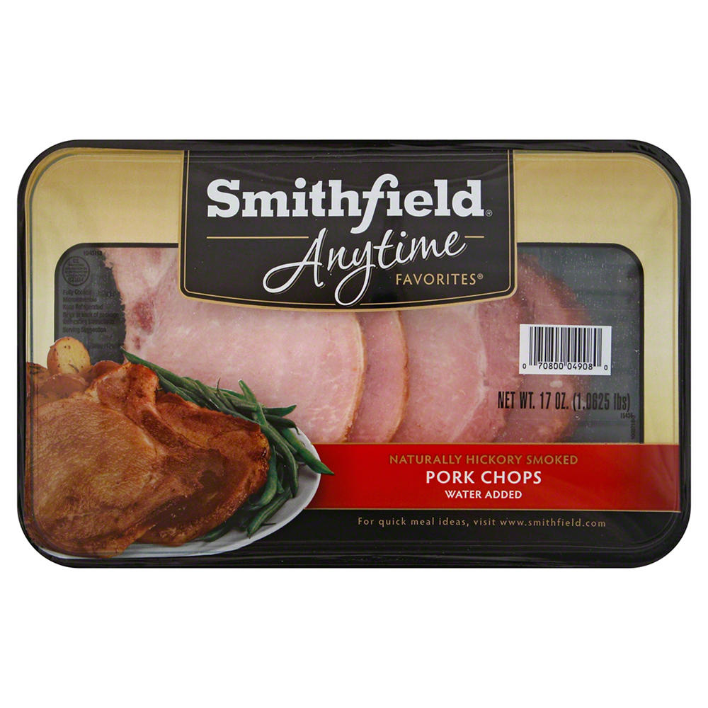 Smithfield Anytime Favorites Hickory-Smoked Pork Chops, 17 oz