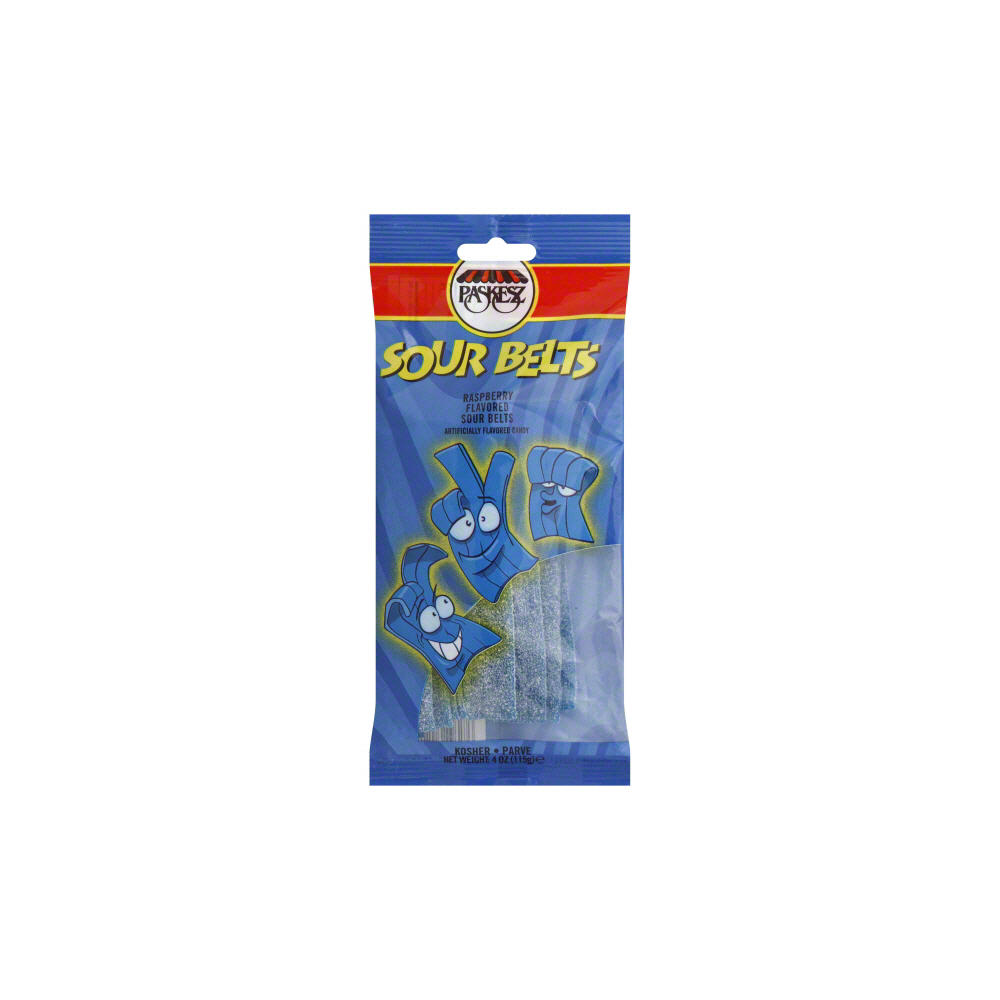 Paskesz Kosher Raspberry Flavored Sour Belts, 4 oz
