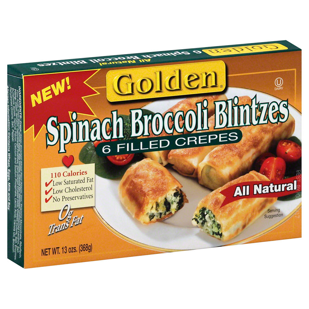 Golden Vegetable Blintzes, Broccoli Cheese and Potato, 6 ct.