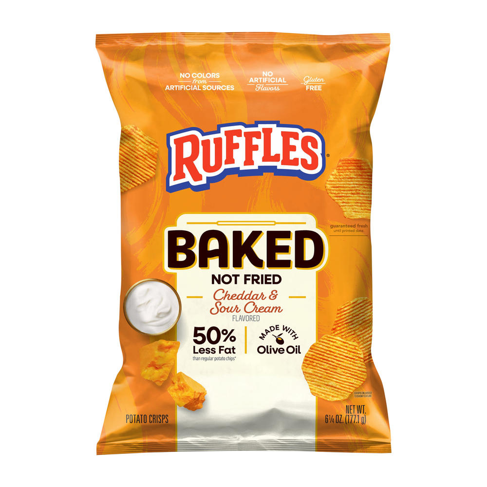 Ruffles Baked Cheddar & Sour Cream Flavored Potato Crisps, 6.25 oz