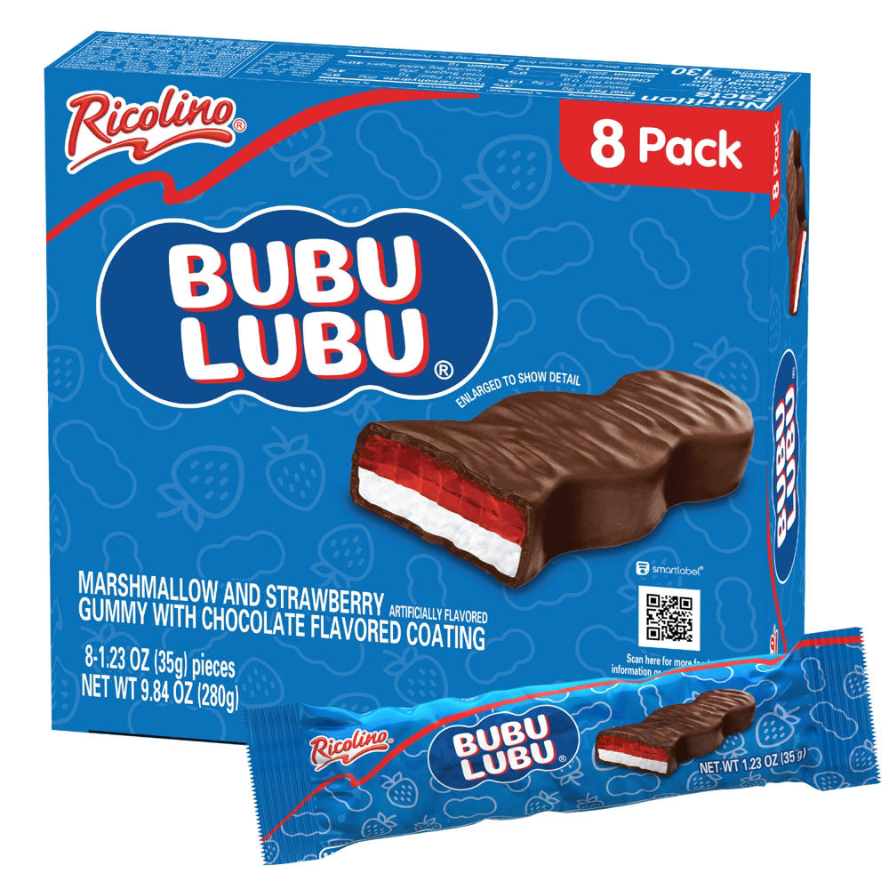 Ricolino Bubulubu Chocolate Marshmallow Bar, 8 ct