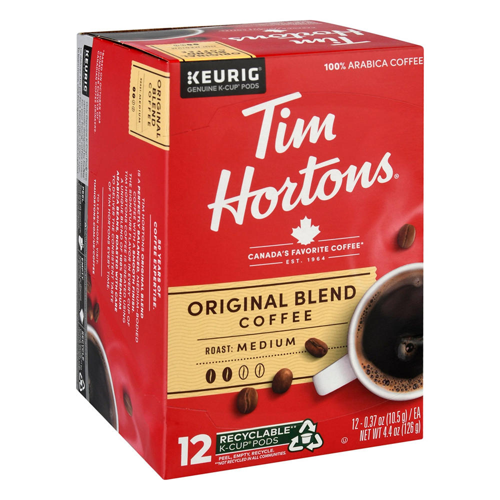 Tim Hortons Original Blend Medium Roast Single Serve Coffee Cups, 12 ct