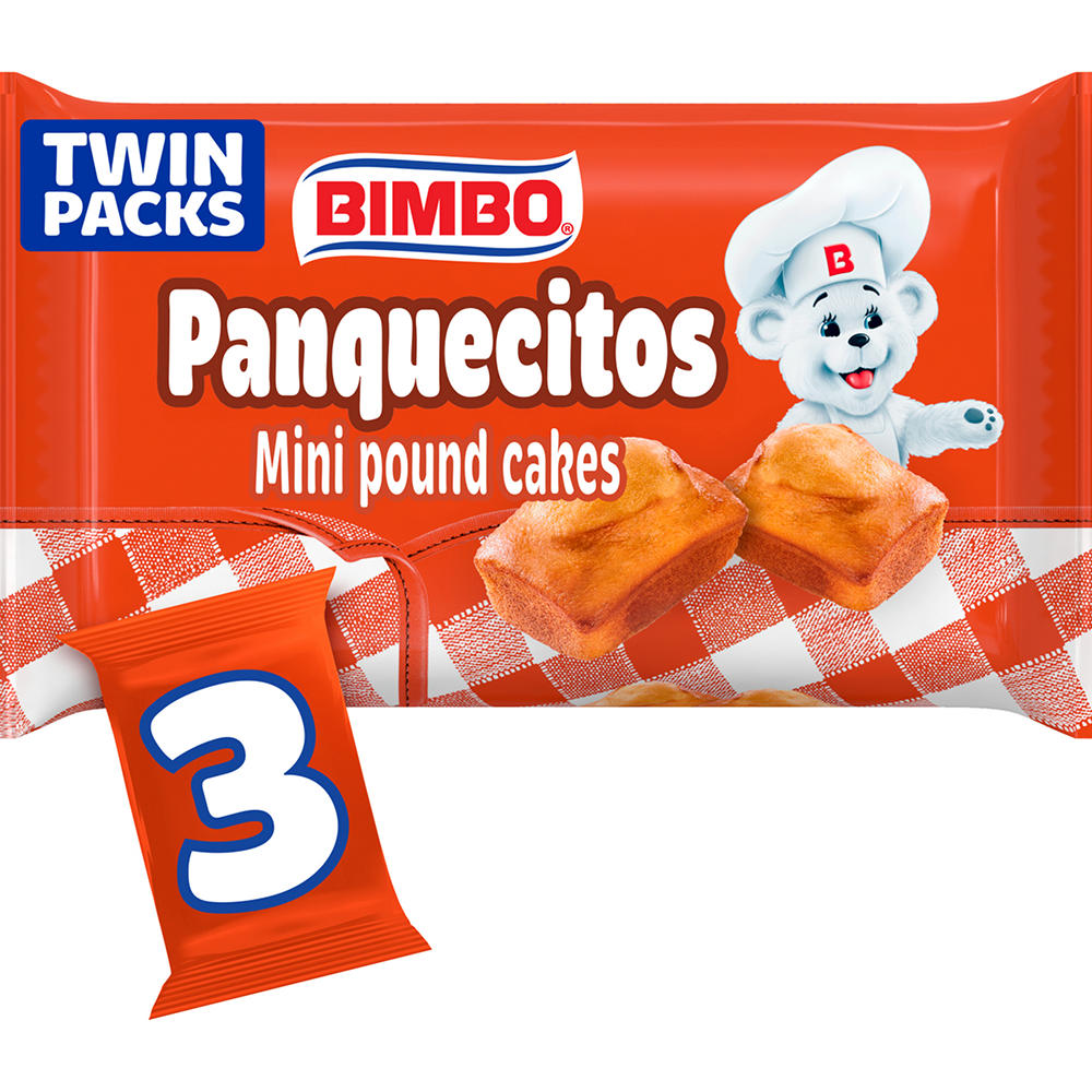 Bimbo Panquecitos Plain Mini Pound Cakes Twin Packs, 3 ct