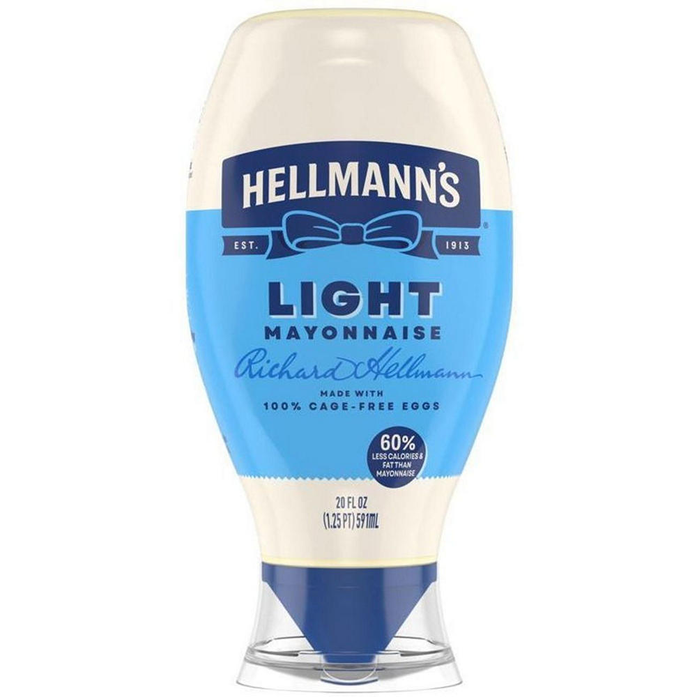 Hellmann's Light Mayonnaise Light Mayo Squeeze Bottle, 20 oz