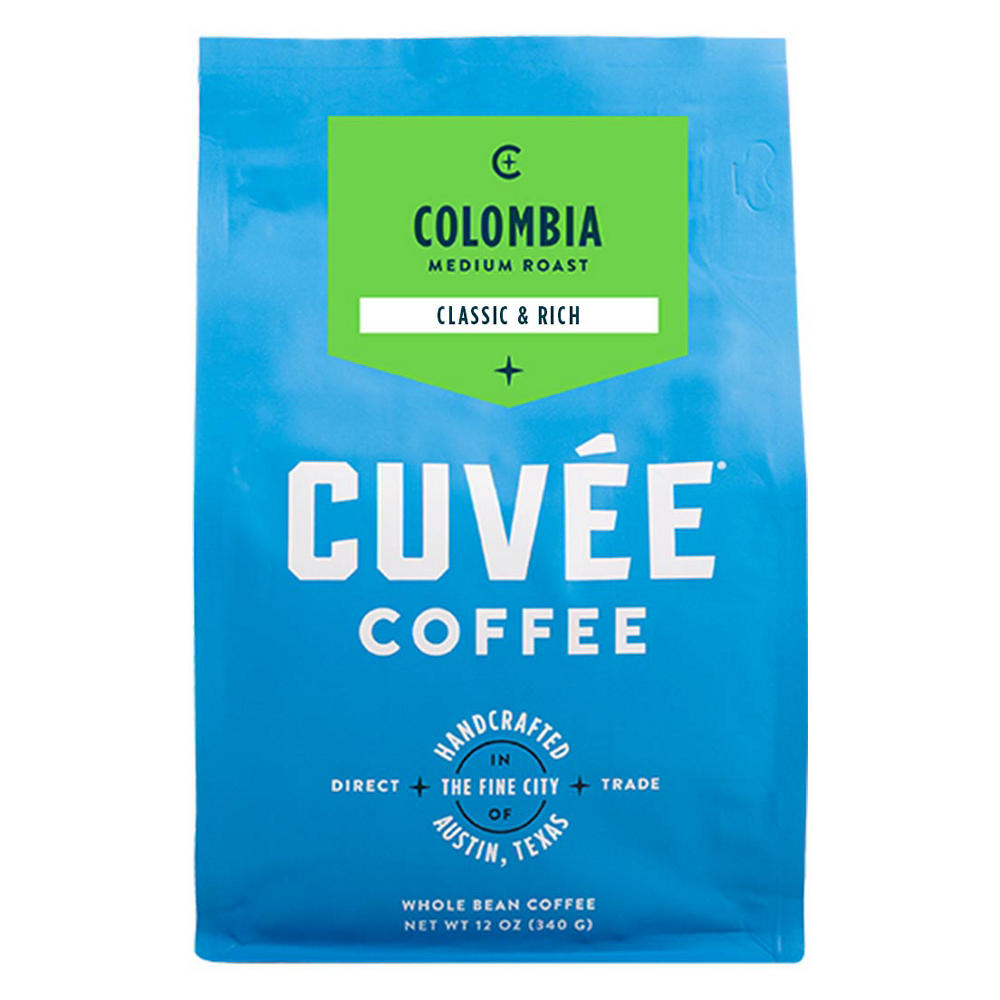 Cuvee Coffee Colombia Medium Roast Whole Bean Coffee, 12 oz