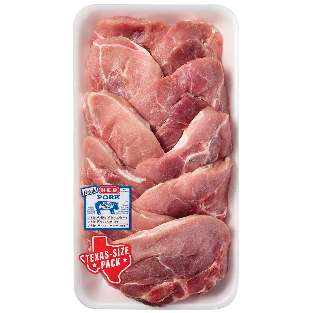 H-E-B Bone-in Sirloin Pork Chops - Texas-Size Pack, Avg. 5.14 lbs