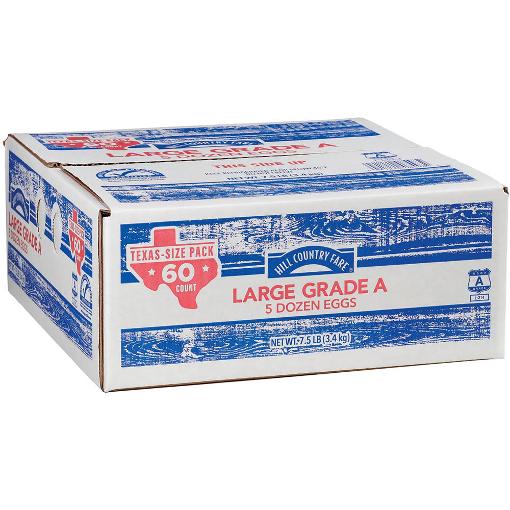 Hill Country Fare Grade A Large White Eggs - Texas Size Pack, 5 Dozen, 60 ct