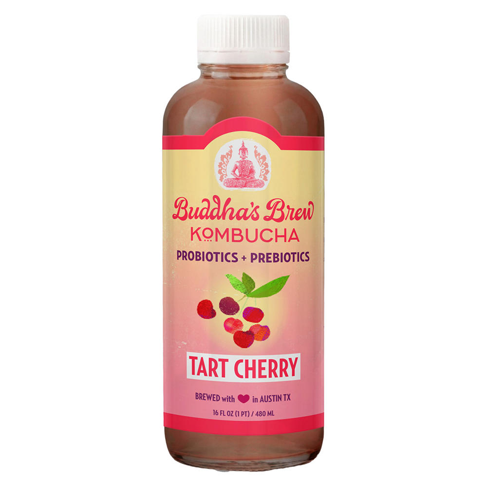 Buddha's Brew Tart Cherry Kombucha, 16 oz